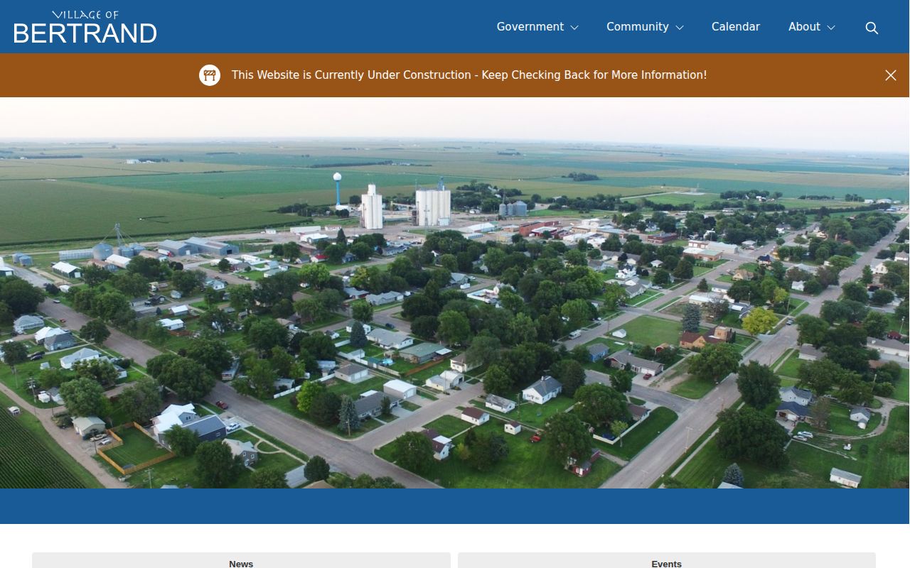 Village of Bertrand Phelps County arrest-record routing contact page