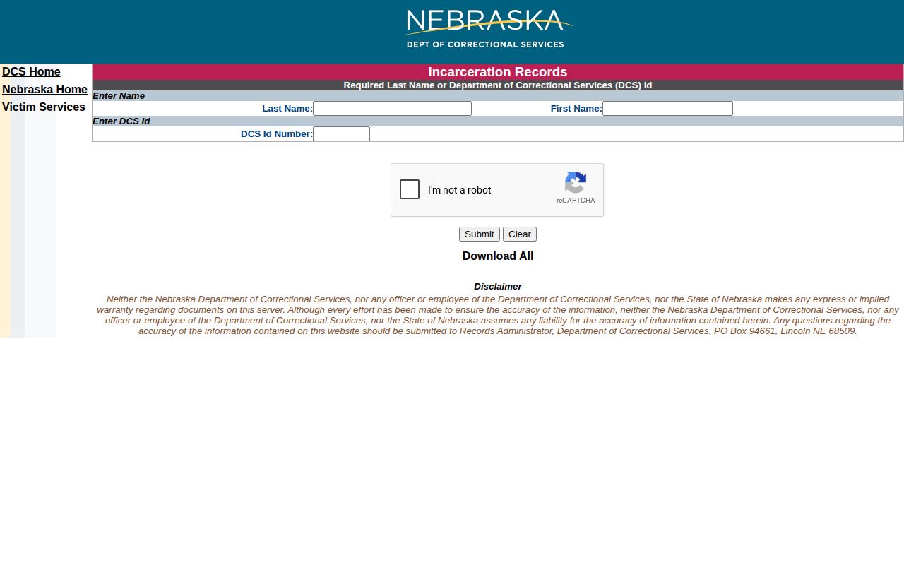 Nebraska state custody search used after a Phelps County transfer